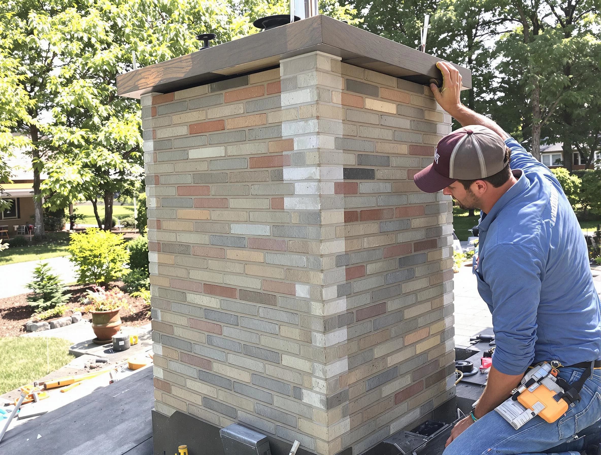 Yukon Chimney Sweep completing a modern chimney remodel in Yukon, OK