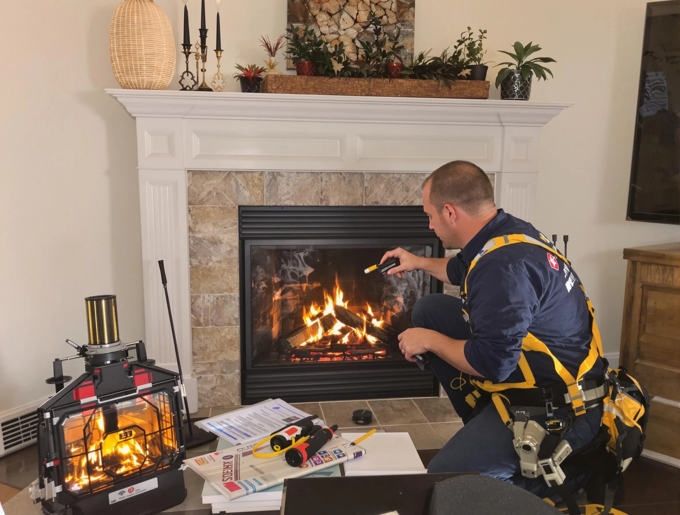 Safety-focused fireplace inspection by Yukon Chimney Sweep in Yukon, OK