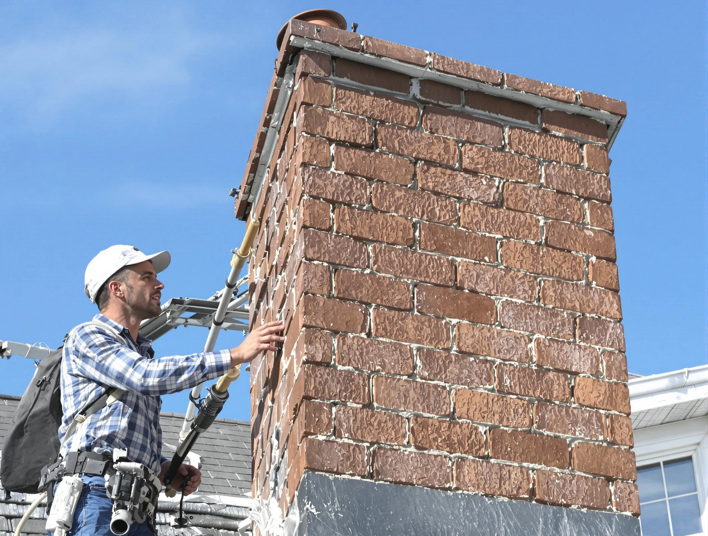 Brickwork for a chimney rebuild by Yukon Chimney Sweep in Yukon, OK