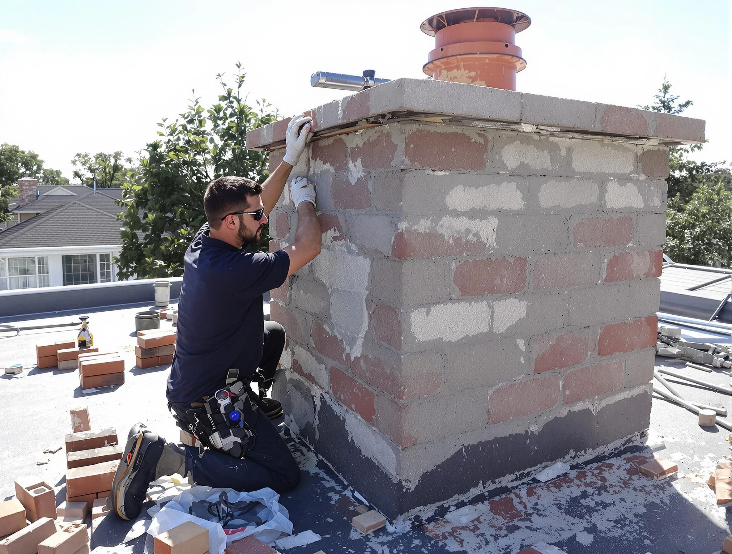 Advanced chimney repair process by Yukon Chimney Sweep in Yukon, OK