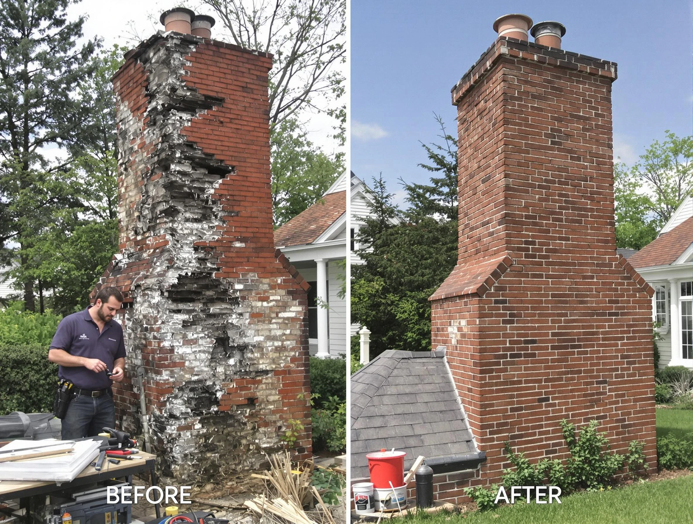 Yukon Chimney Sweep performing a full chimney restoration in Yukon, OK