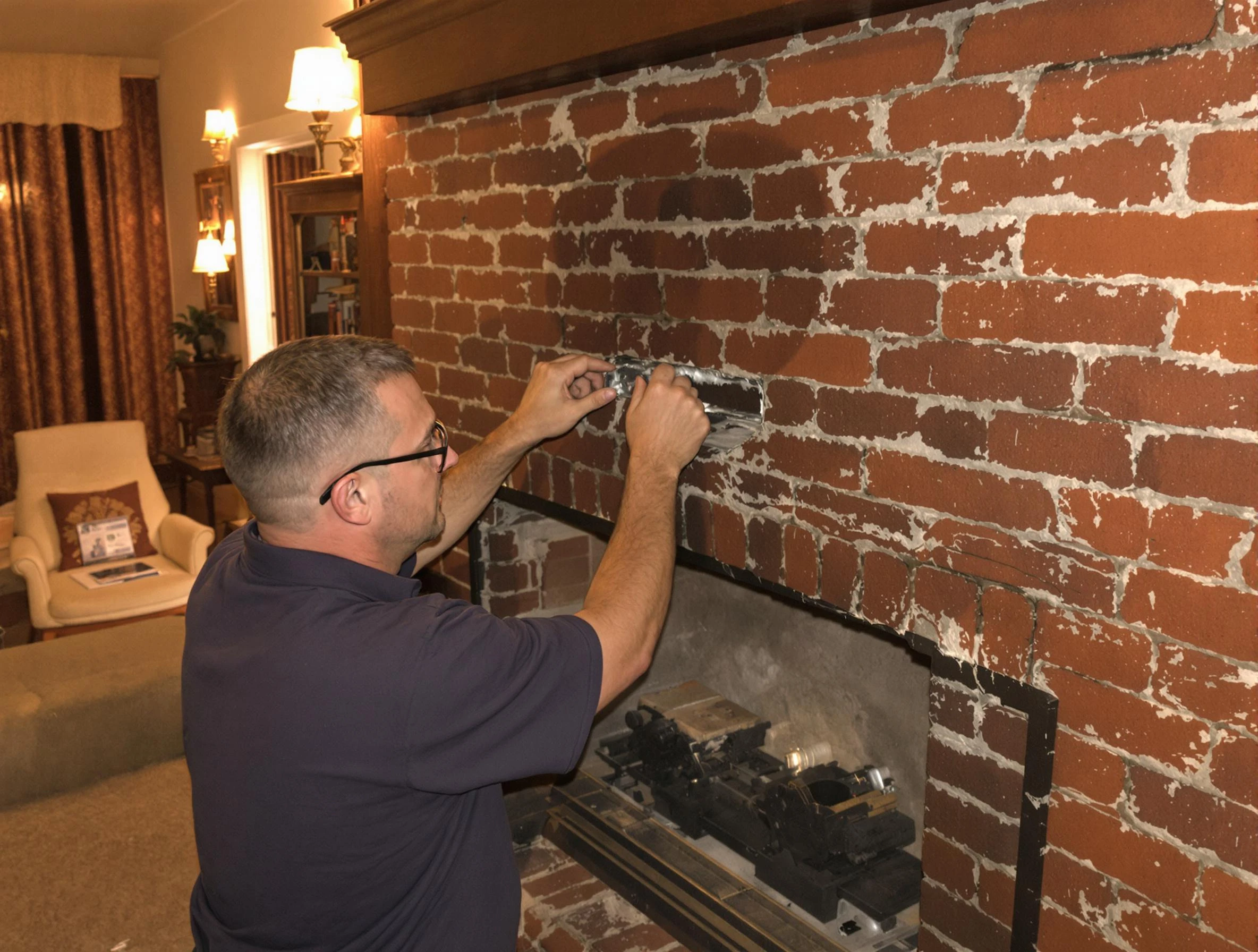 Yukon Chimney Sweep expert fixing a fireplace in Yukon, OK